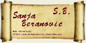 Sanja Beranović vizit kartica